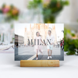 Weddenreisbestemming Foto en naam Kaart