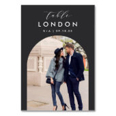 Weddenreisbestemming Foto en naam Kaart (Achterkant)