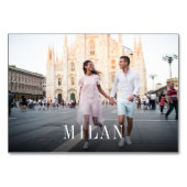 Weddenreisbestemming Foto en naam Kaart (Voorkant)