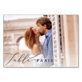 Weddenreisbestemming Foto en naam Kaart (Achterkant)