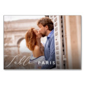 Weddenreisbestemming Foto en naam Kaart (Achterkant)