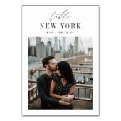 Weddenreisbestemming Foto en naam Kaart (Voorkant)