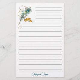 Weddenrennen en Blauwgroen peacockbedekking, gelij Briefpapier