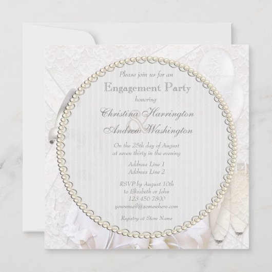 Weddenrennen en champagne Glasses Engagement Party Kaart (Achterkant)