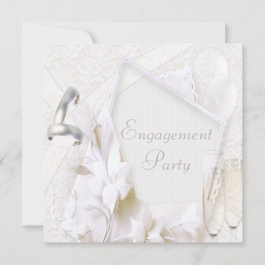Weddenrennen en champagne Glasses Engagement Party Kaart (Voorkant)