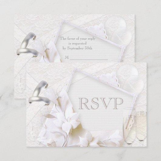 Weddenrennen en champagnebril RSVP (Voorkant / Achterkant)