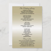 Weddenrennen, Gold Glitter Wedding Program (Achterkant)