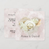 Weddenrennen in Seashell strand Heart Kaart (Voorkant / Achterkant)