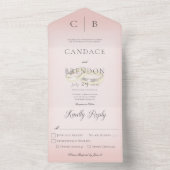 Weddenrennen Modern Blush Dinner All In One Uitnodiging (Binnen)
