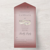 Weddenrennen Modern Burgundy Dinner All In One Uitnodiging (Binnen)