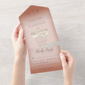 Weddenrennen Modern Clay Rust Dinner All In One Uitnodiging (Afscheurbaar)