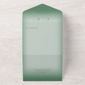 Weddenrennen Modern Emerald Green Dinner All In One Uitnodiging (Buitenkant)