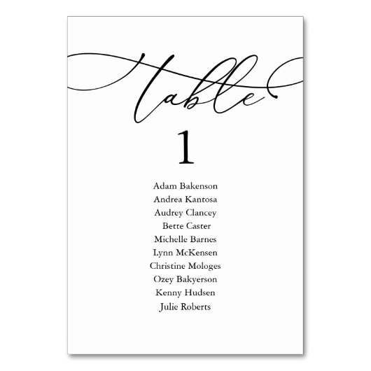 Weddenrennen, Modern Guest Seating Chart Tabel N Kaart (Achterkant)