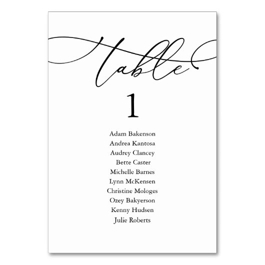 Weddenrennen, Modern Guest Seating Chart Tabel N Kaart (Voorkant)