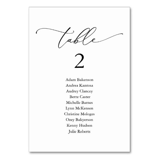 Weddenrennen, Modern Guest Seating Chart Tabel N Kaart (Achterkant)