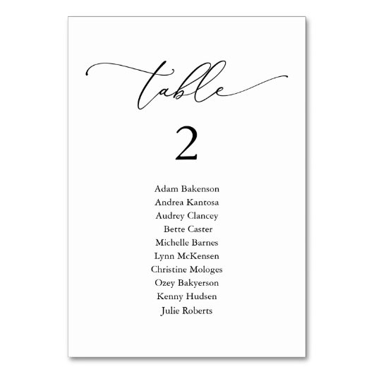 Weddenrennen, Modern Guest Seating Chart Tabel N Kaart (Voorkant)