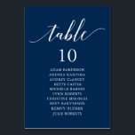 Weddenrennen, Modern Guest Seating Chart Tabel N Kaart<br><div class="desc">De Kaart van de Grafiek van de Lijst van de Kerst van de weddenschap van de Dinner van de Bouw van de Bouw,  Modern Classy romantisch,  marinesblauw met thema Pas de tekst aan en/of verwijder en vul in met uw trouwpartij onderwerp.</div>