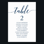 Weddenrennen, Modern Guest Seating Chart Tabel N Kaart<br><div class="desc">De Kaart van de Grafiek van de Lijst van de Kerst van de weddenschap van de Dinner van de Bouw van de Bouw,  Modern Classy romantisch,  marinesblauw met thema Pas de tekst aan en/of verwijder en vul in met uw trouwpartij onderwerp.</div>