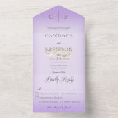 Weddenrennen Modern Lavender Dinner All In One Uitnodiging (Binnen)