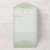 Weddenrennen Modern Sage Green Dinner All In One Uitnodiging (Buitenkant)