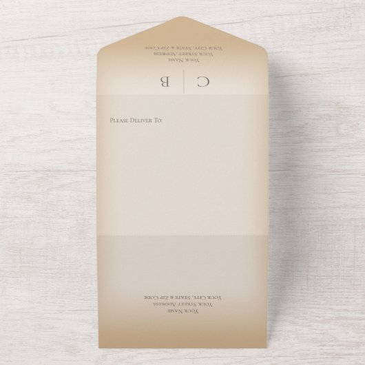 Weddenrennen Modern Tan Dinner All In One Uitnodiging (Buitenkant)