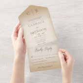 Weddenrennen Modern Tan Dinner All In One Uitnodiging (Afscheurbaar)