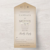 Weddenrennen Modern Tan Dinner All In One Uitnodiging (Binnen)