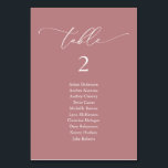 Weddenrennen, moderne gastkaart kaart<br><div class="desc">Bruiloft Diner Gast Zittafel Grafiek Kaart,  Modern Classy romantisch stoffig roos thema. Pas de tekst aan en / of verwijder en vul in met uw bruiloft kleurthema.</div>