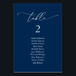 Weddenrennen, moderne gastkaart kaart<br><div class="desc">Bruiloft Diner Gast Zittafel Grafiek Kaart,  Modern Classy romantisch Navy Blue thema. Pas de tekst aan en / of verwijder en vul in met uw bruiloft kleurthema.</div>