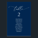 Weddenrennen, moderne gastkaart kaart<br><div class="desc">Bruiloft Diner Gast Zittafel Grafiek Kaart,  Modern Classy romantisch Navy Blue thema. Pas de tekst aan en / of verwijder en vul in met uw bruiloft kleurthema.</div>
