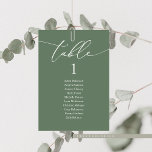 Weddenrennen, moderne gastkaart kaart<br><div class="desc">Bruiloft Diner Gast Zittafel Grafiek Kaart,  Modern Classy romantische kalligrafie in salie groen groen groen thema. Pas de tekst aan en/of verwijder en vul in met uw bruiloftsfeest bijpassende kleur.</div>