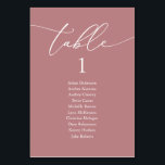 Weddenrennen, moderne gastkaart kaart<br><div class="desc">Bruiloft Diner Gast Zittafel Grafiek Kaart,  Modern Classy romantische kalligrafie in stoffige roos thema. Pas de tekst aan en/of verwijder en vul in met uw bruiloftsfeest bijpassende kleur.</div>