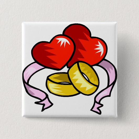 Weddenrennen onder hart vierkante button 5,1 cm (Voorkant)