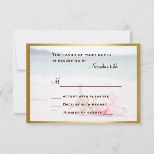 Weddenrennen op de RSVP-kaart van het strand RSVP Kaartje (Voorkant)