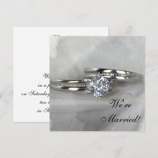 Weddenrennen op Grijs net getrouwd Aankondiging (Voorkant / Achterkant)