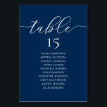 Weddenrennen, Romance zitplank, marineblauw T Kaart<br><div class="desc">De Kaart van de Grafiek van de Grafiek van de Kerst van de Woningvisserij van de Wuwen,  de Moderne Blauwe Thema's van de Romance van de . Pas de tekst aan en/of verwijder en vul deze in met het thema van uw trouwpartij.</div>