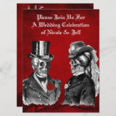 Weddenrennen schedel Couple Aangepaste uitnodiging (Voorkant / Achterkant)