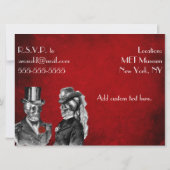 Weddenrennen schedel Couple Aangepaste uitnodiging (Achterkant)