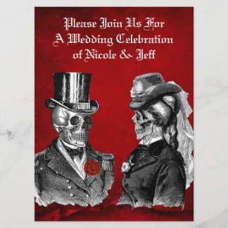 Weddenrennen schedel Couple Aangepaste uitnodiging