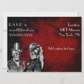 Weddenrennen schedel Couple Aangepaste uitnodiging (Achterkant)