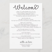 Weddenrondleiding - Welkom bij bruiloften - liefde Programmakaart (Voorkant)