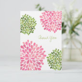 Weddenroze en groene dank Je kunt linnen Kaarten n (Staand voorkant)