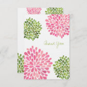 Weddenroze en groene dank Je kunt linnen Kaarten n (Voorkant / Achterkant)