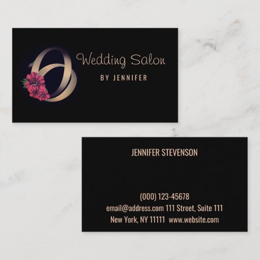 Weddensalon, bruiloft, verloving visitekaartje (Voorkant / Achterkant)