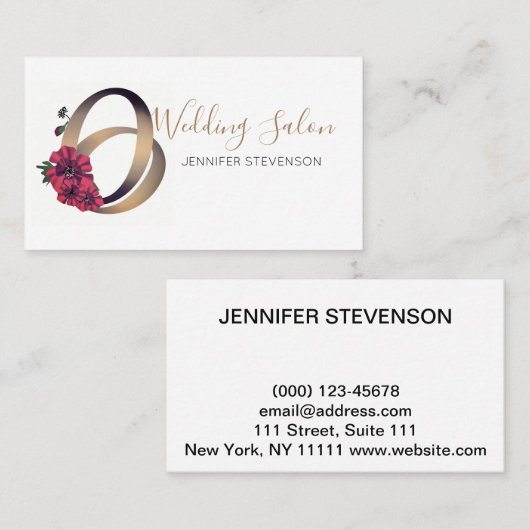 Weddensalon, bruiloft visitekaartje (Voorkant / Achterkant)