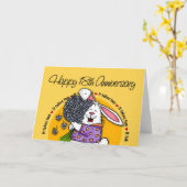 Weddenschap - 18de Jubileum gelukkig Kaart (Gele Bloem)