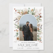 Weddenschap 1 foto waterverf botanische flora save the date (Voorkant)