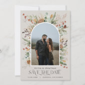 Weddenschap 1 waterverf botanische bloemen save the date (Voorkant)