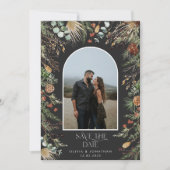 Weddenschap 1 waterverf botanische bloemen save the date (Voorkant)