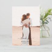 Weddenschap 2 Foto liefdesscript bruiloft Hartelij Bedankkaart (Staand voorkant)